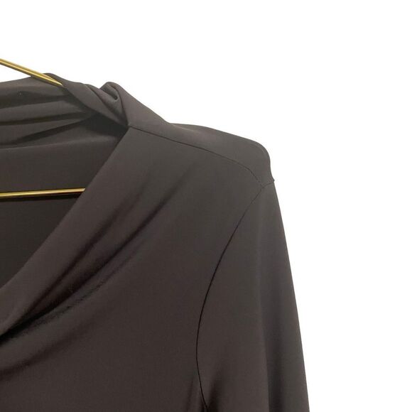 Veronque Miljovitch Grey Asymmetric Jersey Knit Long Sleeve Cowl Neck Dress XS - Picture 5 of 7